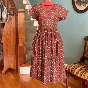 ACE & JIG LUNA Knee-Length A-Line Gauze Dress Size M in Brandy Print